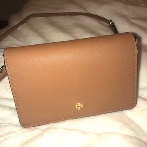 Tory Burch Combo Luggage Leather Cross Body Bag